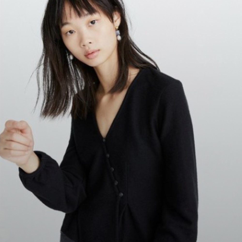 Madewell Texture & Thread Button-Wrap Top